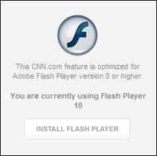 CNN's Flash Player error message