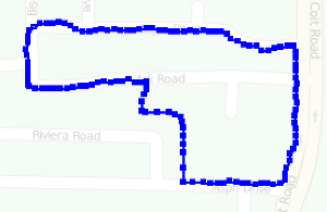 screenshot of tonight's gps track